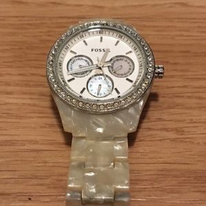 FOSSIL mother of pearl band watch